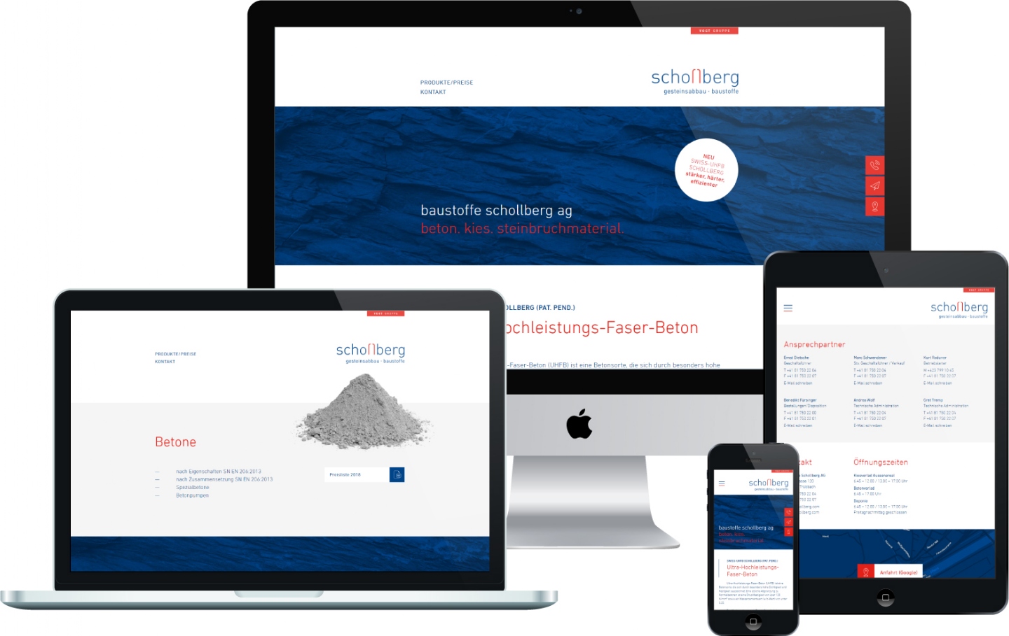 Baustoffe Schollberg AG - Responsive Website, CMS